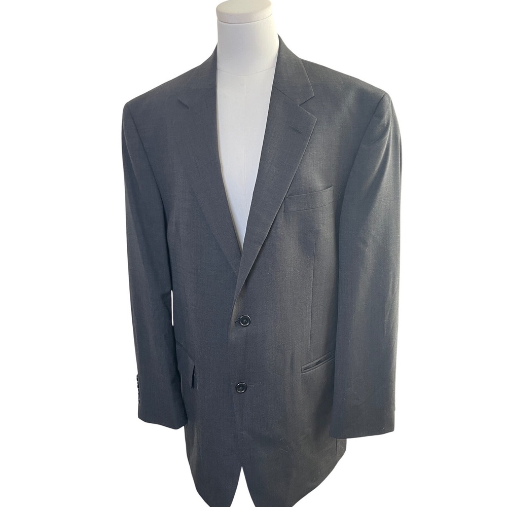 Classic Charcoal Wool Blazer Minimalist‎ Business Suit Jacket Jos A Bank 42R